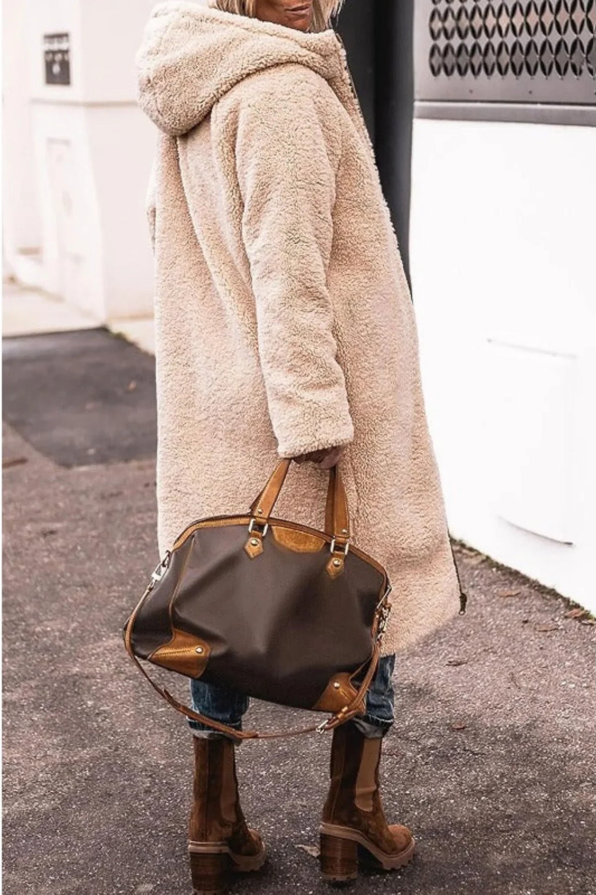 Kira | Puffer Coat Puffer Jacket Quilted Winter Warm Hooded Longline Reversible Sherpa Lined Zip