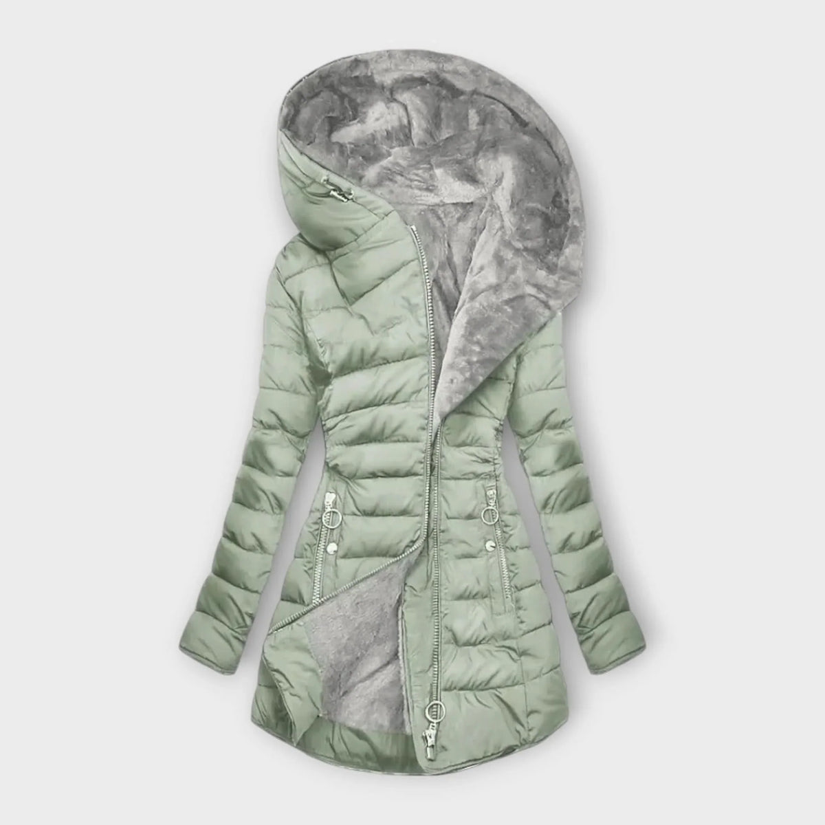 Mira | Puffer Coat Parka Winter Quilted Warm Hooded Faux Fur Fur Lined Zip Up