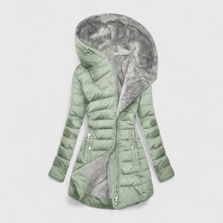 Chloe | Puffer Coat Puffer Jacket Winter Warm Quilted Hooded Faux Fur Fur Lined Zip