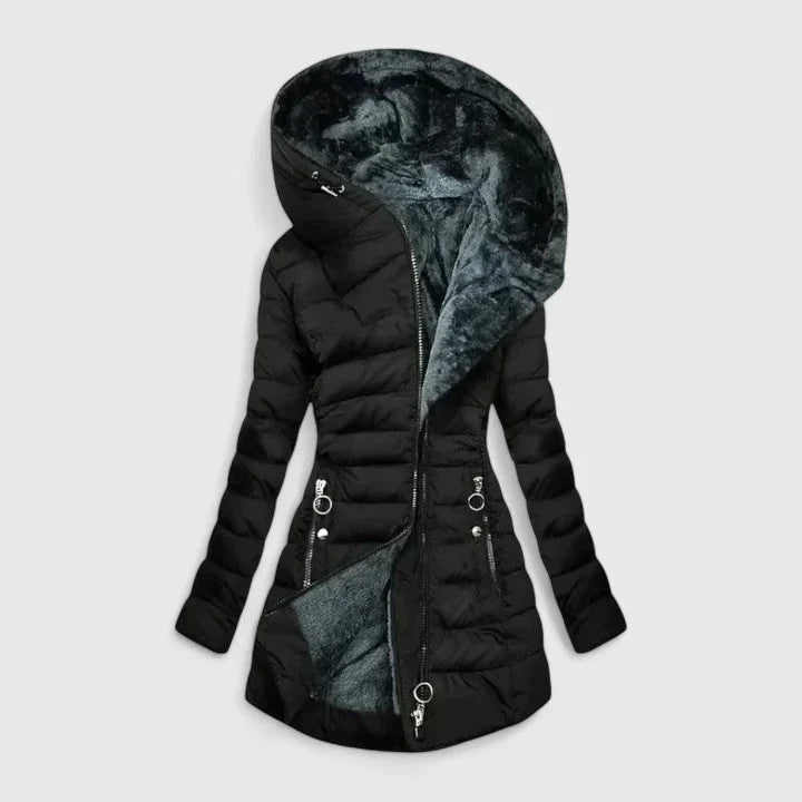 Chloe | Puffer Coat Puffer Jacket Winter Warm Quilted Hooded Faux Fur Fur Lined Zip