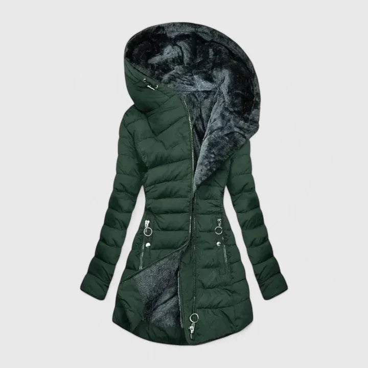 Chloe | Puffer Coat Puffer Jacket Winter Warm Quilted Hooded Faux Fur Fur Lined Zip