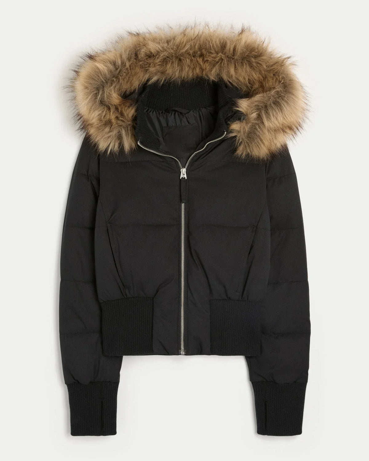 Rhea | Puffer Coat Puffer Jacket Quilted Winter Warm Hooded Faux Fur Trim Zip Up