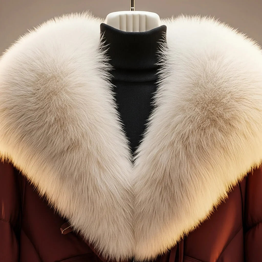 Odette | Puffer Jacket Puffer Coat Quilted Winter Warm Faux Fur Collar Oversized Glossy Padded