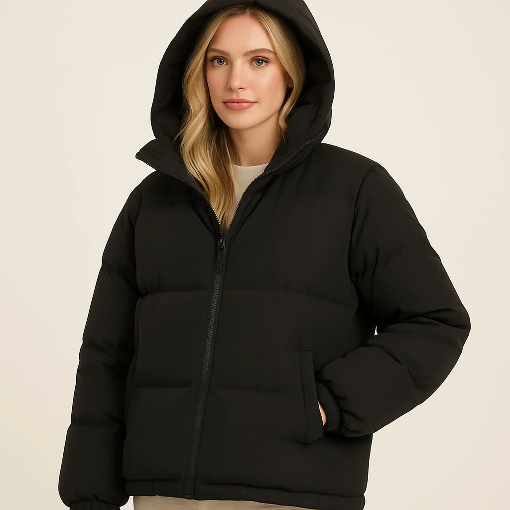 Sasha | Puffer Jacket Puffer Coat Quilted Winter Warm Hooded Water-Resistant Zip Up Padded Lined