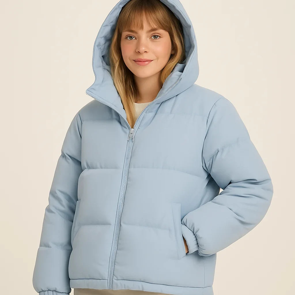 Sasha | Puffer Jacket Puffer Coat Quilted Winter Warm Hooded Water-Resistant Zip Up Padded Lined