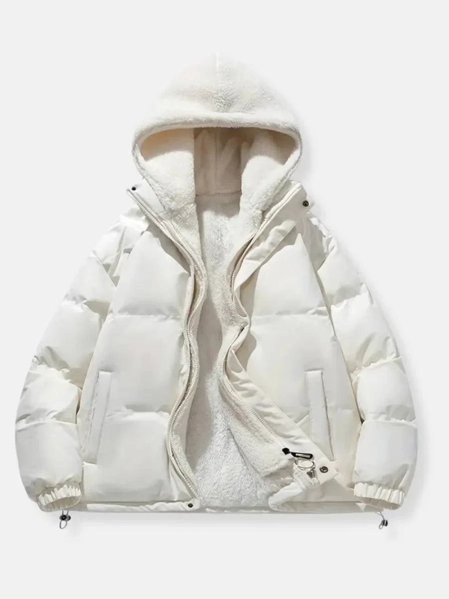 Lena | Quilted Jacket Puffer Jacket Puffer Coat Winter Warm Hooded Sherpa Lined Zip Up