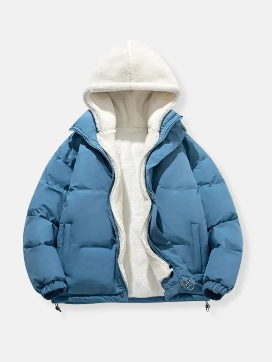 Lena | Quilted Jacket Puffer Jacket Puffer Coat Winter Warm Hooded Sherpa Lined Zip Up
