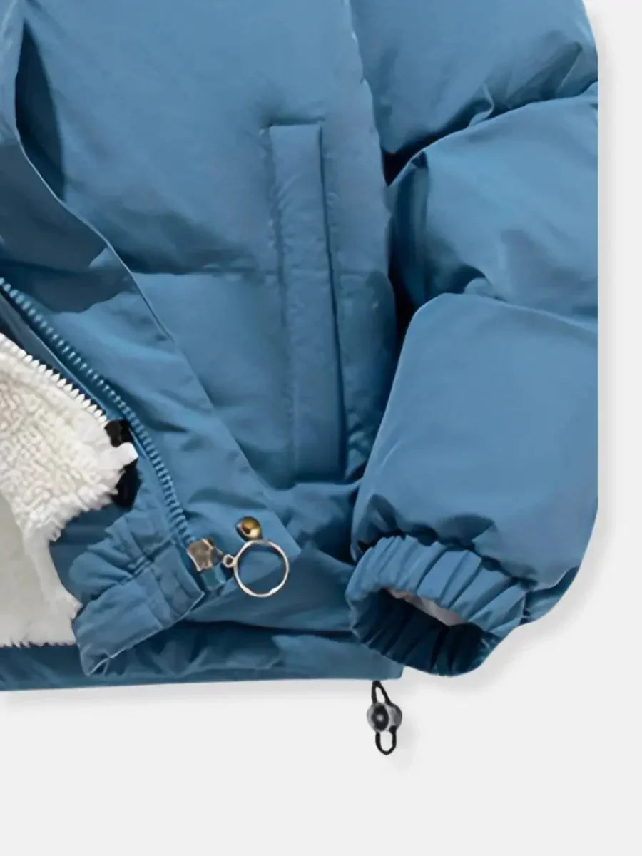 Lena | Quilted Jacket Puffer Jacket Puffer Coat Winter Warm Hooded Sherpa Lined Zip Up