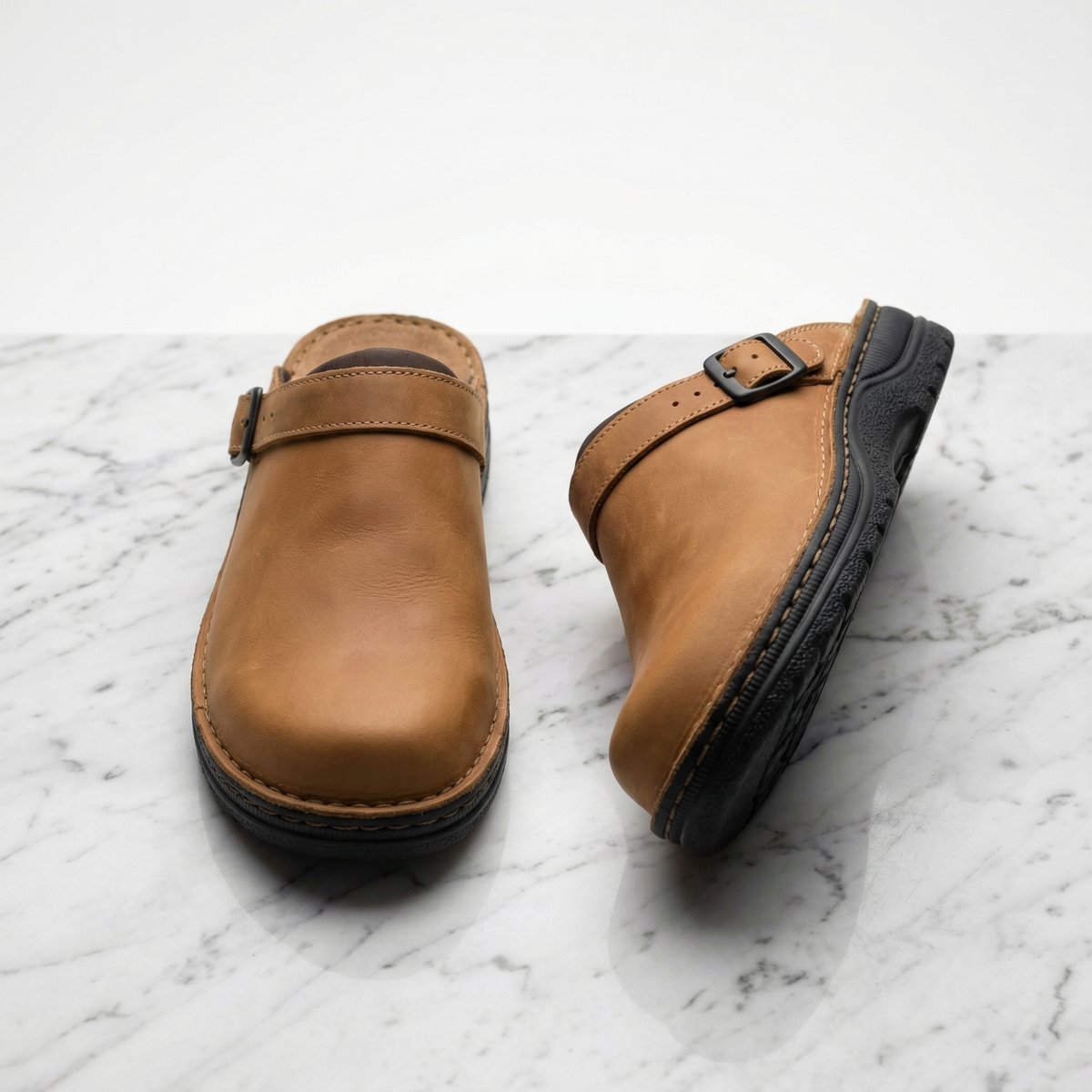 Tori | Clogs, Leather Boots, Women, Slip On, Mule, Autumn, Winter, Cushioned, Warm, Round Toe