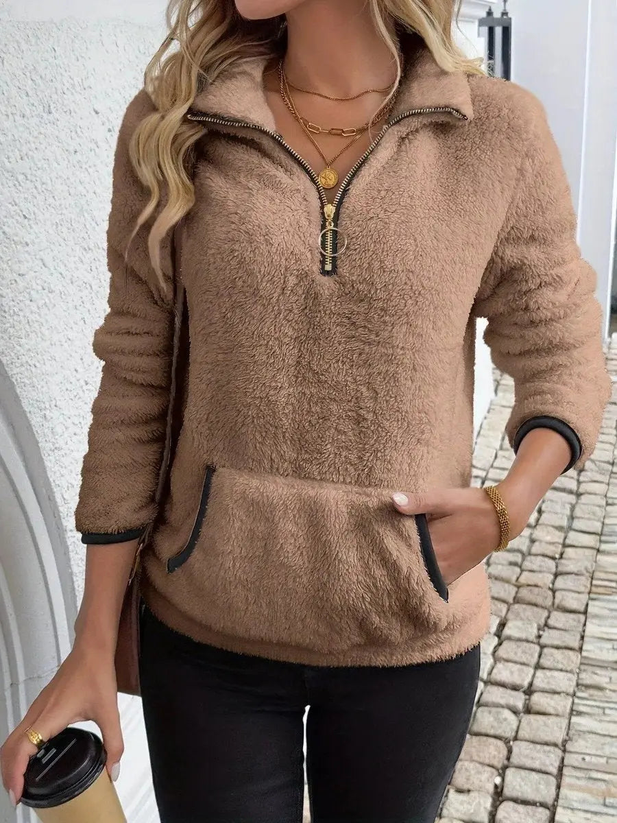 Ginny | Fleece Half-Zip Quarter-Zip Cardigan for Women