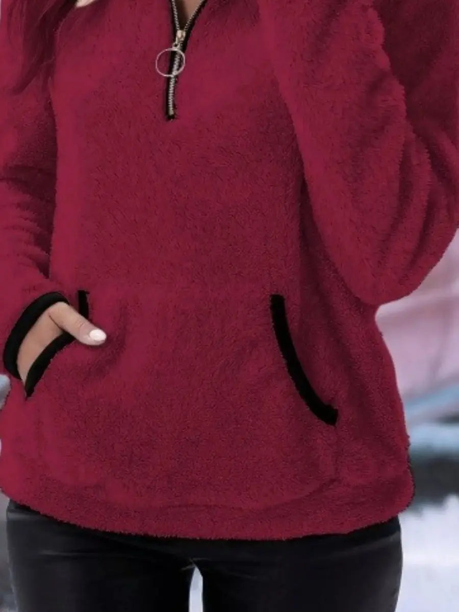 Ginny | Fleece Half-Zip Quarter-Zip Cardigan for Women