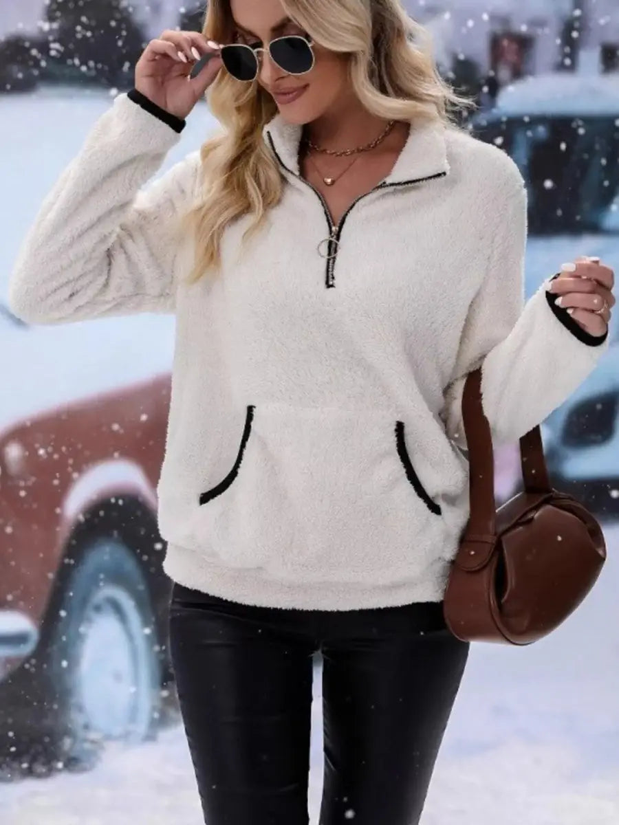 Ginny | Fleece Half-Zip Quarter-Zip Cardigan for Women