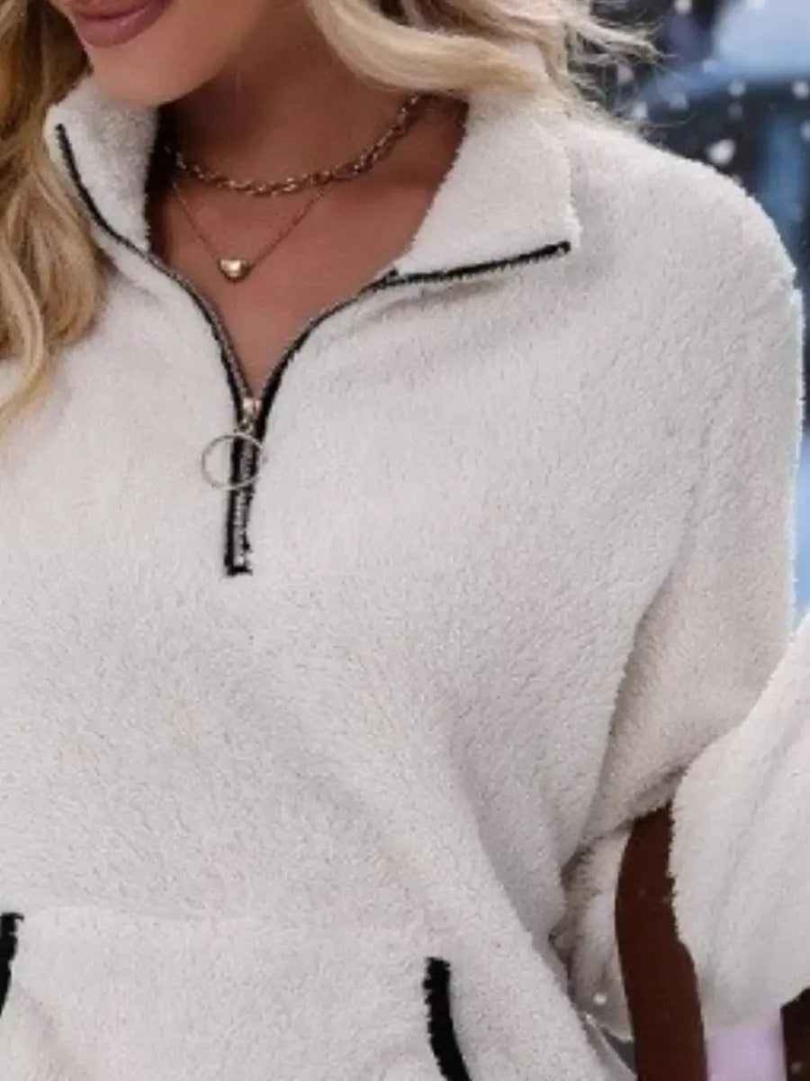 Ginny | Fleece Half-Zip Quarter-Zip Cardigan for Women
