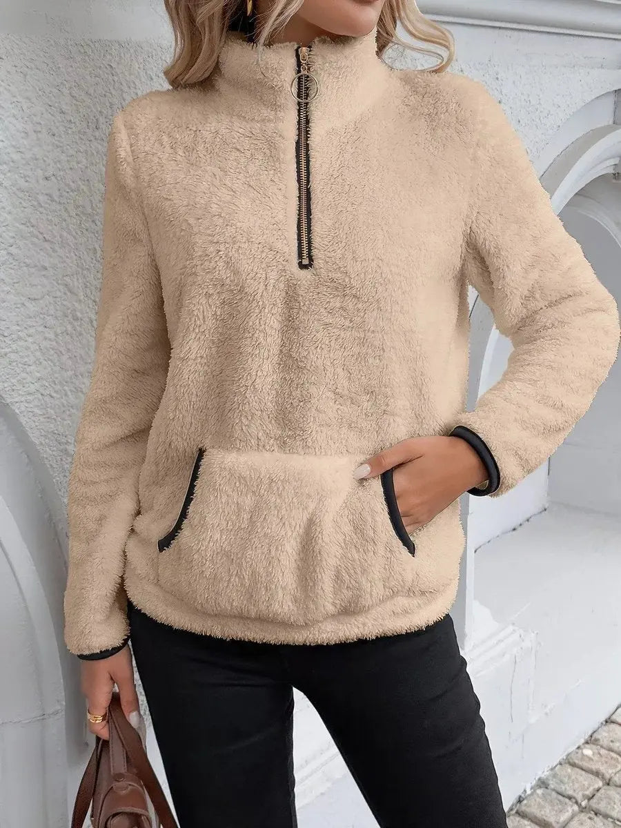 Ginny | Fleece Half-Zip Quarter-Zip Cardigan for Women