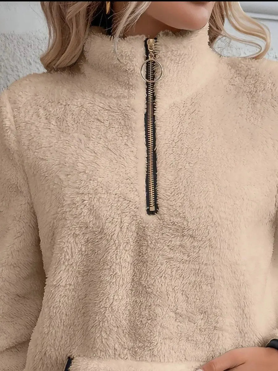 Ginny | Fleece Half-Zip Quarter-Zip Cardigan for Women