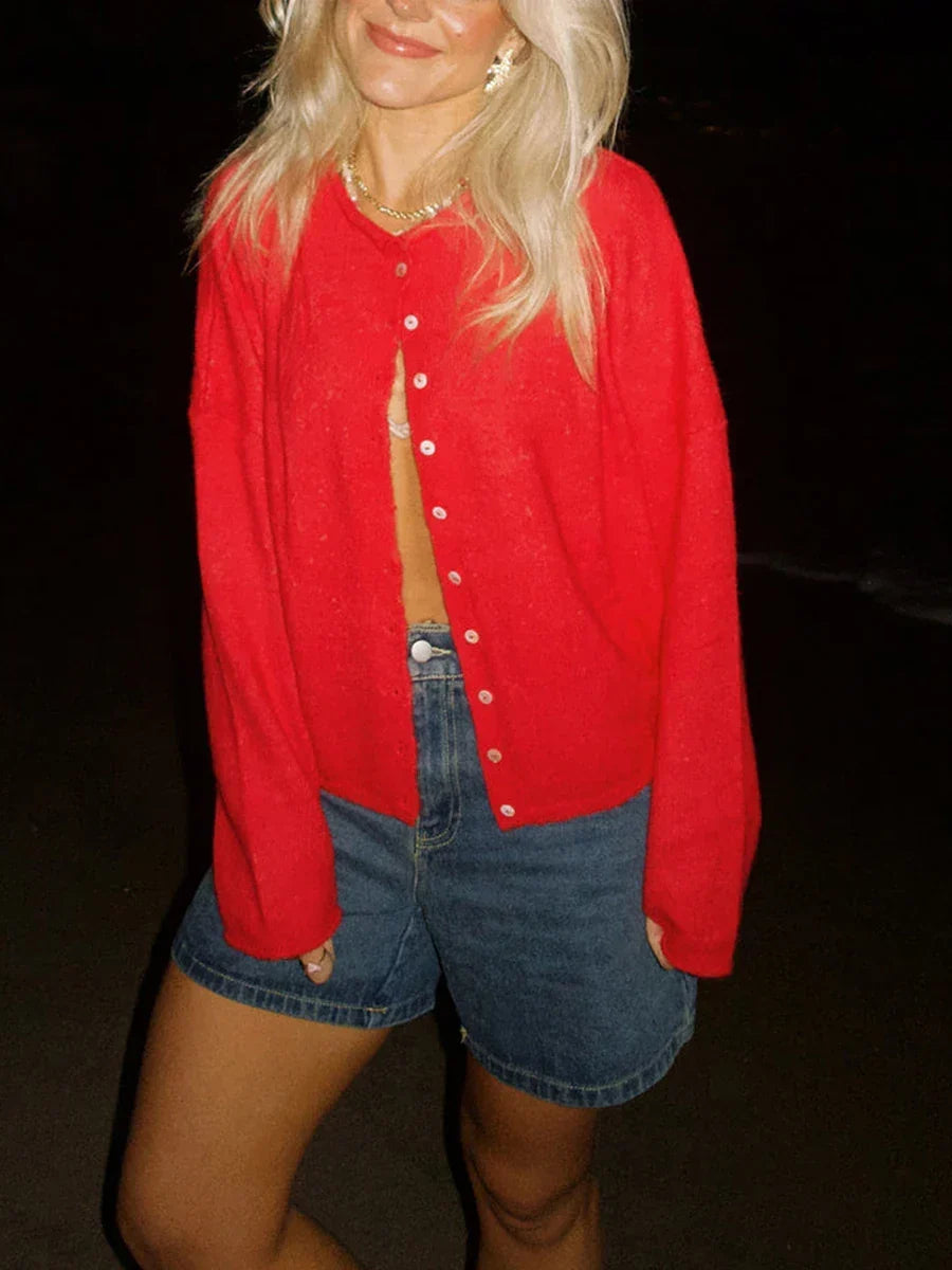 Aubrey | Relaxed-Fit Button-Front Cardigan for Women