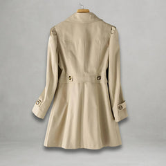 Christine Brewer women's classic fit trench coat with single-breasted design and notch lapel, stylish and timeless outerwear.