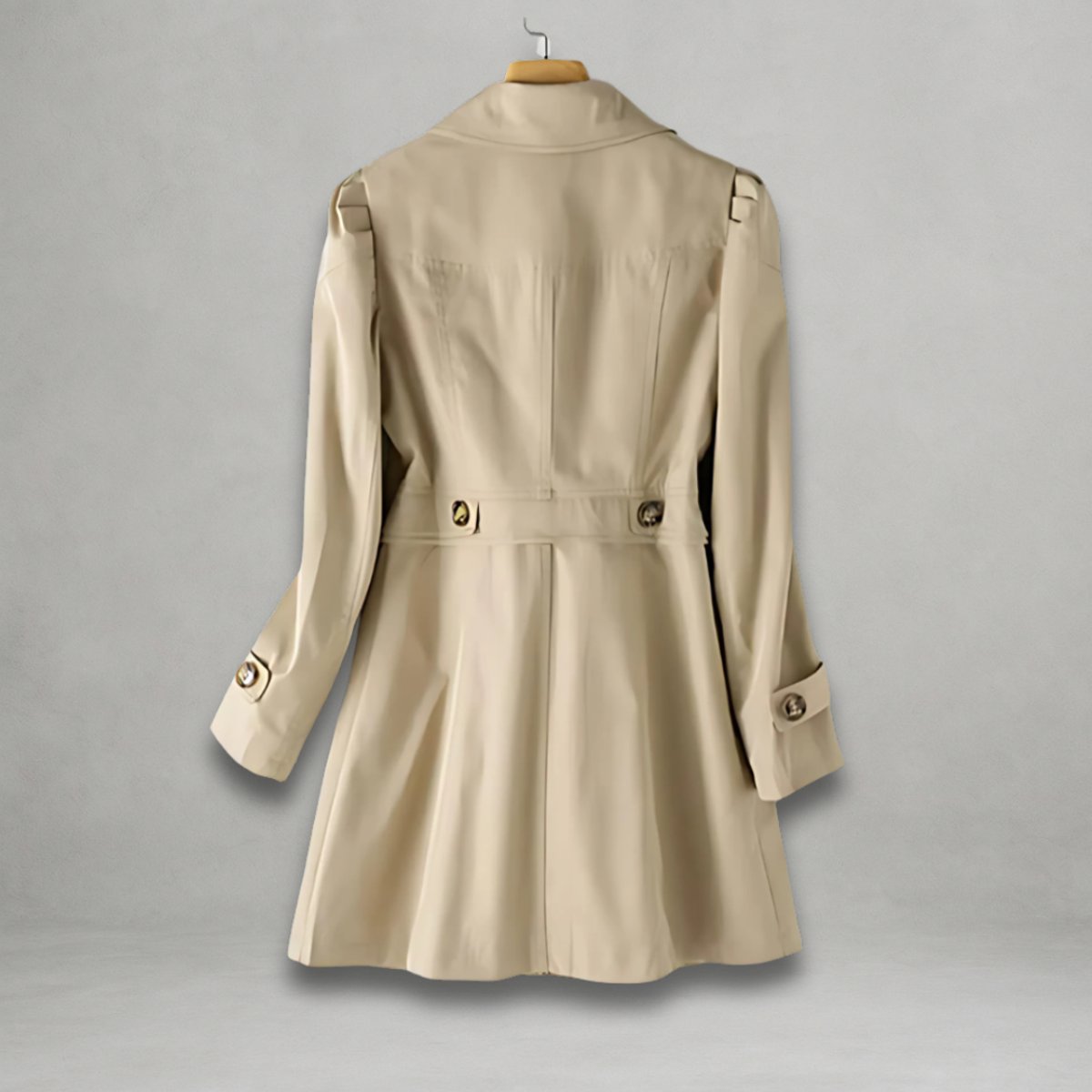 Christine Brewer women's classic fit trench coat with single-breasted design and notch lapel, stylish and timeless outerwear.