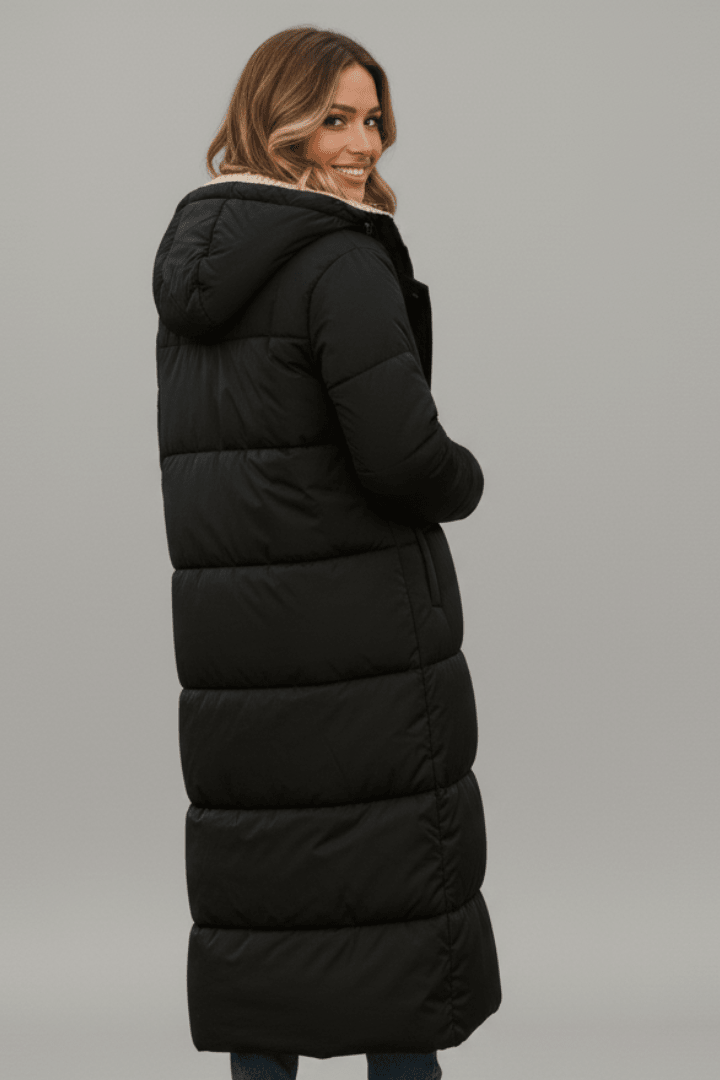 Laila | Quilted Longline Hooded Coat for Women