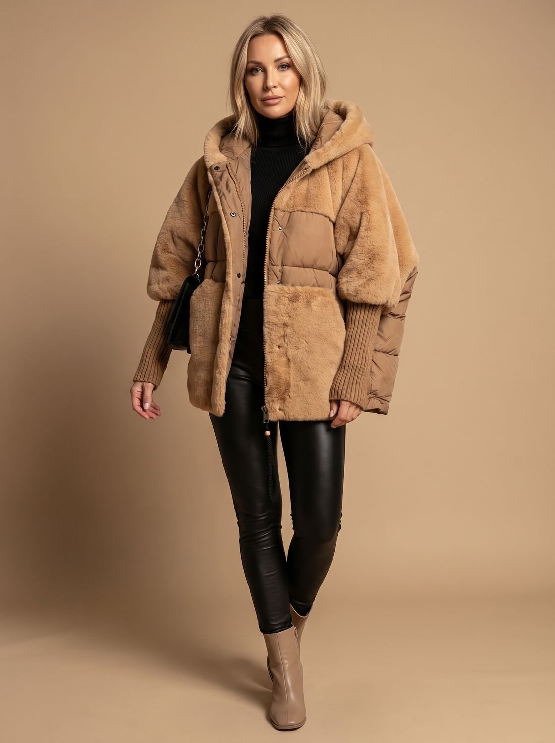 Gwendolyn | Puffer Jacket Puffer Coat Quilted Winter Warm Hooded Faux Fur Oversized Zip Up