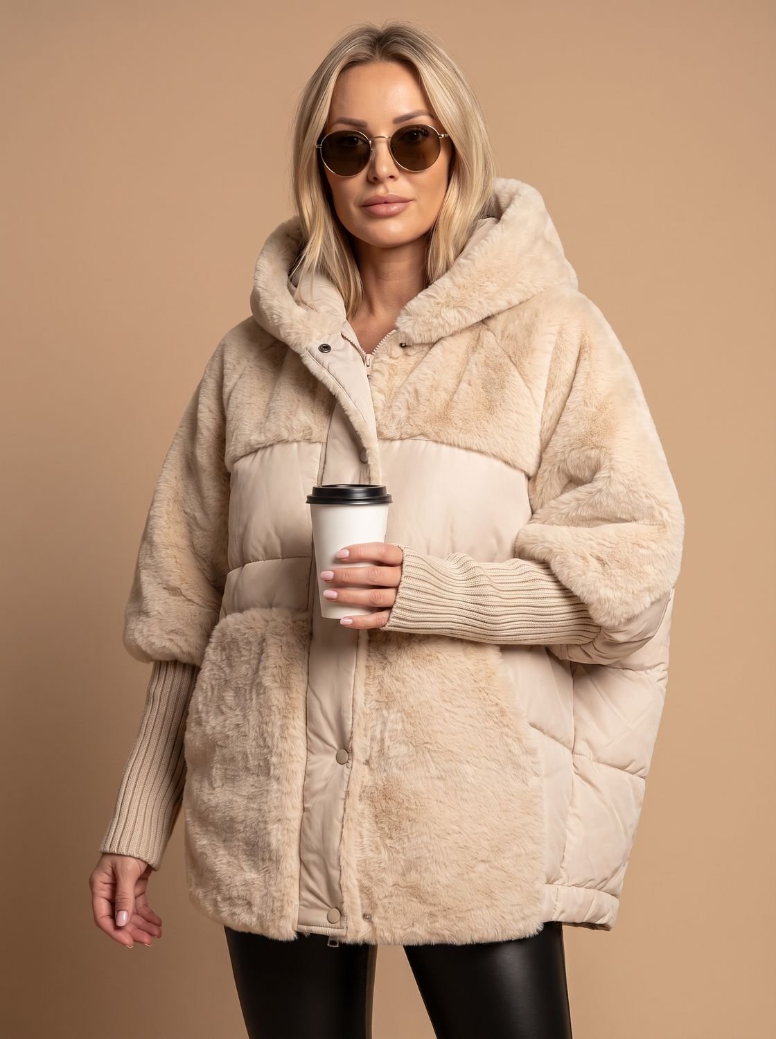 Gwendolyn | Puffer Jacket Puffer Coat Quilted Winter Warm Hooded Faux Fur Oversized Zip Up