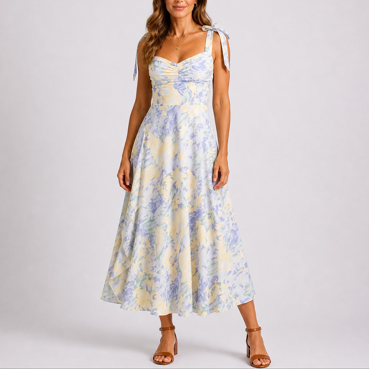 Marisol | Wedding Guest Dress Midi Dress Women Floral Ruched Sweetheart A-Line Formal Cocktail Fall