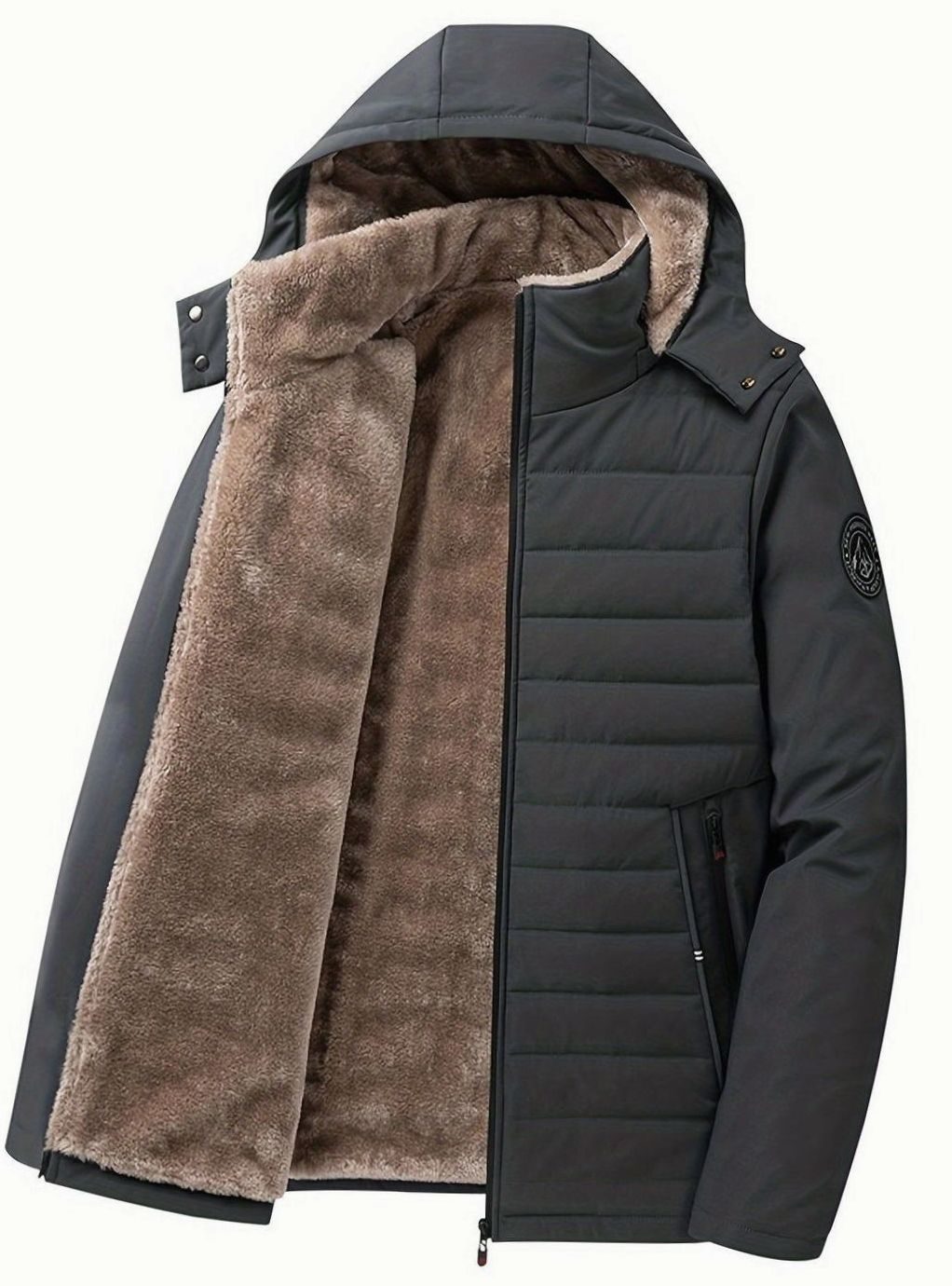 Edda | Women's Winter Coat Sherpa-Lined Hooded Quilted Insulated Warm Zip-Up