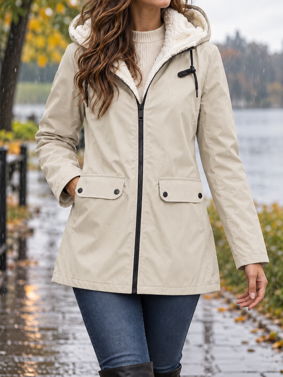 Elinor | Hooded Fleece Jacket for Women