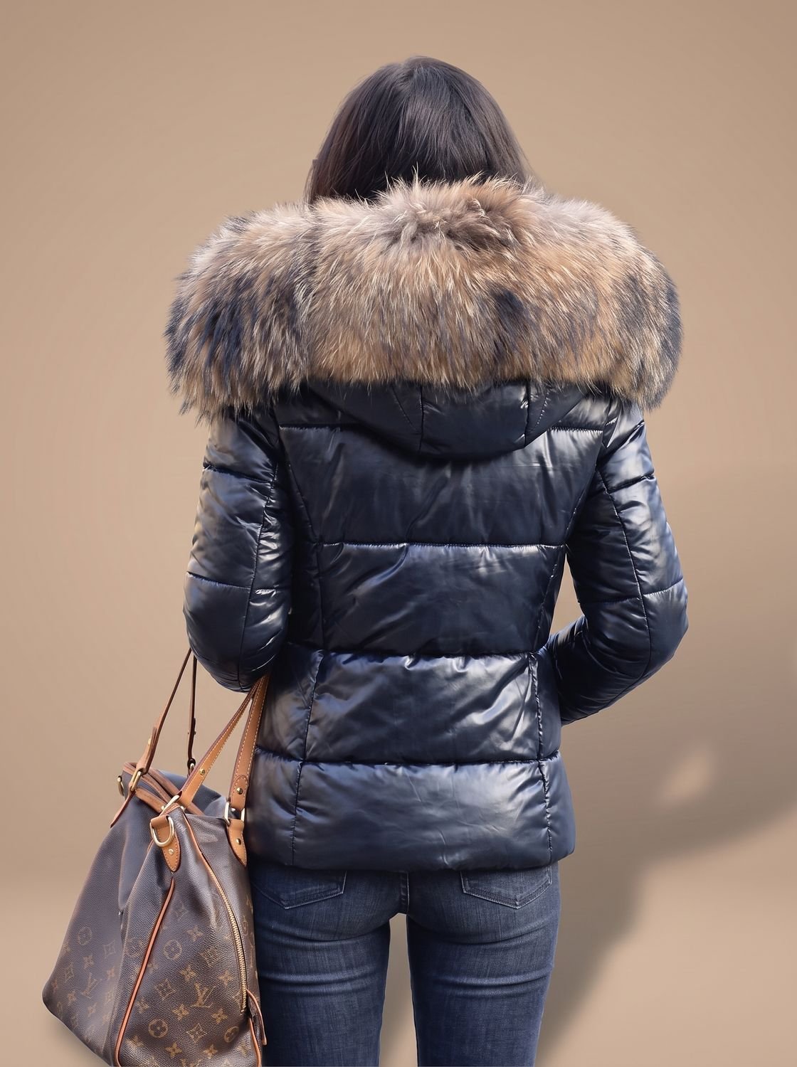 Mackenzie | Puffer Coat Puffer Jacket Quilted Winter Warm Hooded Faux Fur Fitted Zip Up