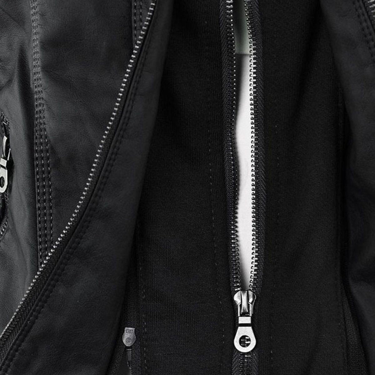 Charlotte women's faux leather moto coat with removable hood, featuring a stylish hooded design and sleek black faux leather material.