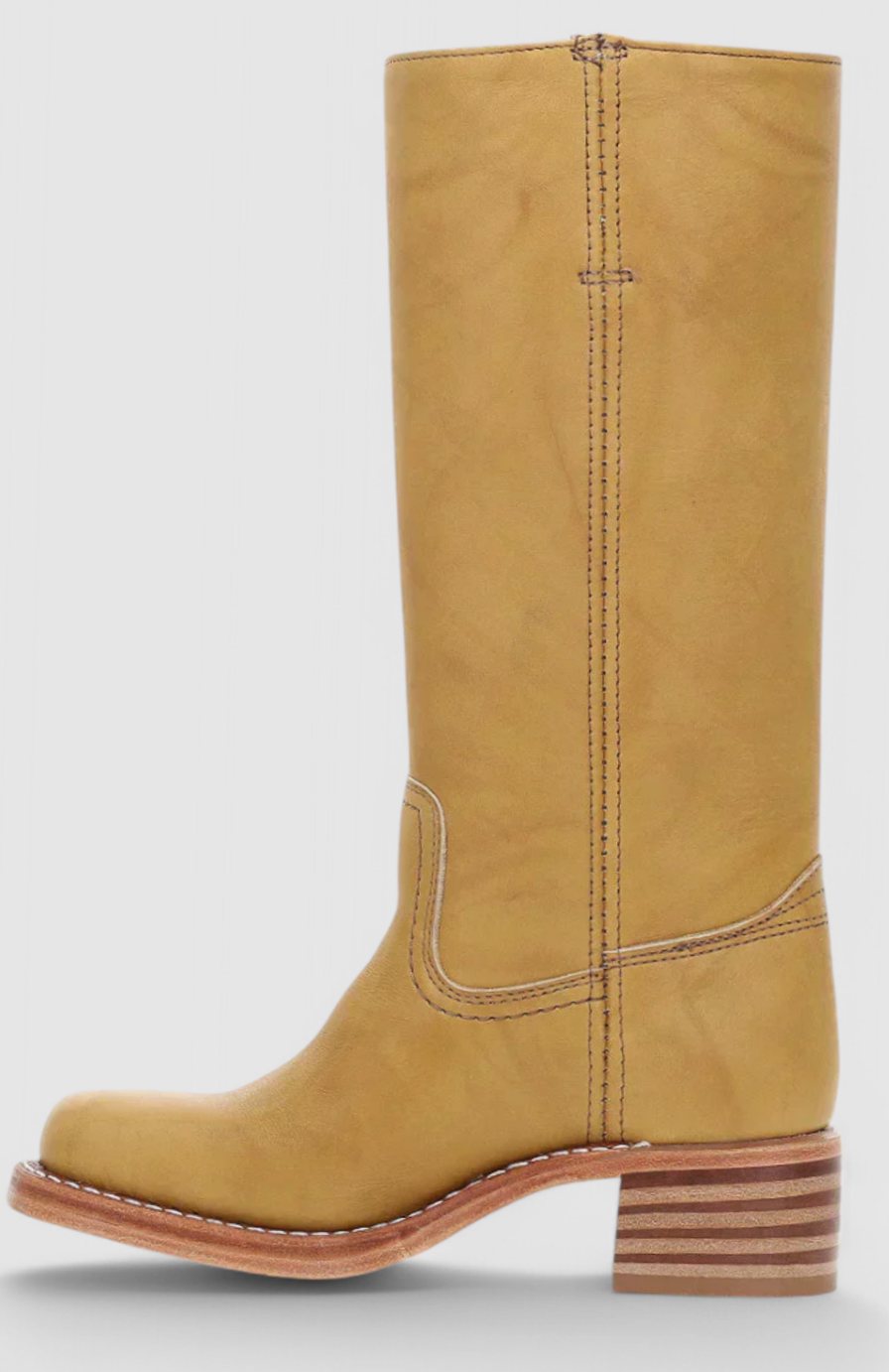 Gaia | Leather Knee High Boots Tall Boots Riding Boots Women Winter Fall Block Heel