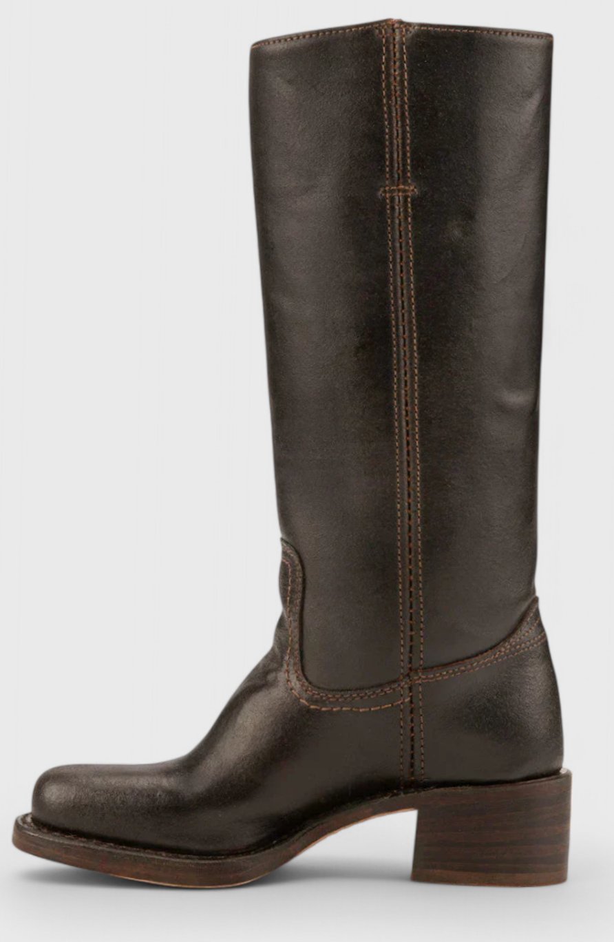 Gaia | Leather Knee High Boots Tall Boots Riding Boots Women Winter Fall Block Heel