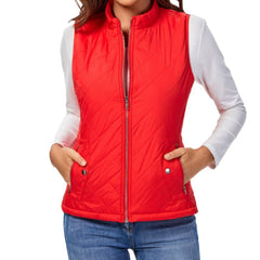 Women’s lightweight quilted gilet by Christine Brewer, sleeveless zip-up jacket with a stylish, padded design for versatile layering.