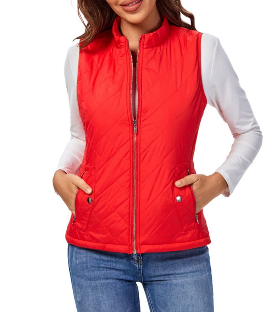 Women’s lightweight quilted gilet by Christine Brewer, sleeveless zip-up jacket with a stylish, padded design for versatile layering.
