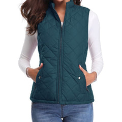 Women’s lightweight quilted sleeveless gilet by Christine Brewer with zip-up front, perfect for layering and casual wear.