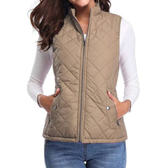 Women’s lightweight quilted gilet by Christine Brewer, sleeveless zip-up jacket with a stylish, padded design for added warmth.