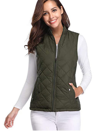 Women’s lightweight quilted sleeveless gilet by Christine Brewer, zip-up design, perfect for layering and casual wear.