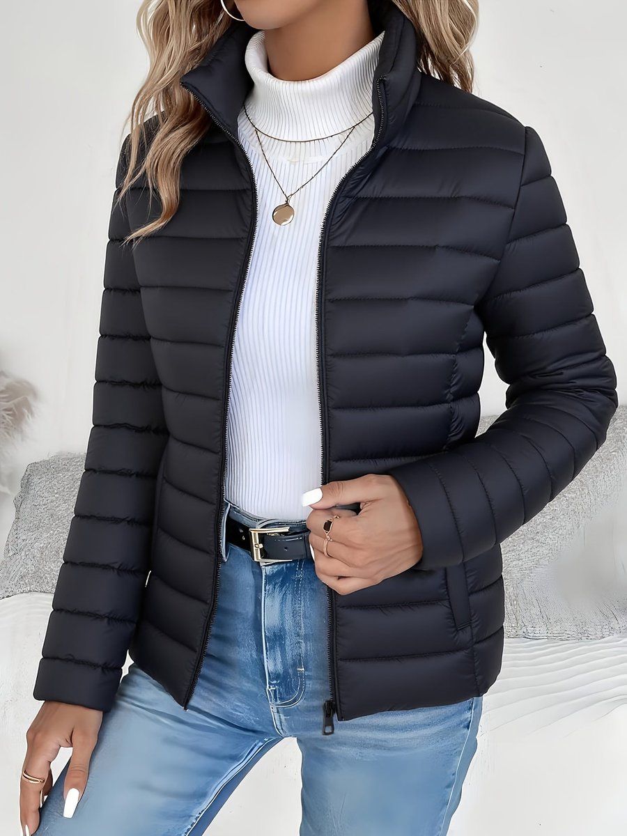 Eloise | Puffer Coat Puffer Jacket Quilted Winter Warm Lightweight Stand Collar Zip Up Padded
