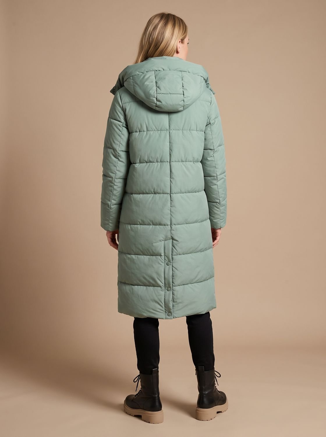 Nanna | Women's Long Winter Coat Hooded Quilted Warm Winter Zip-Up