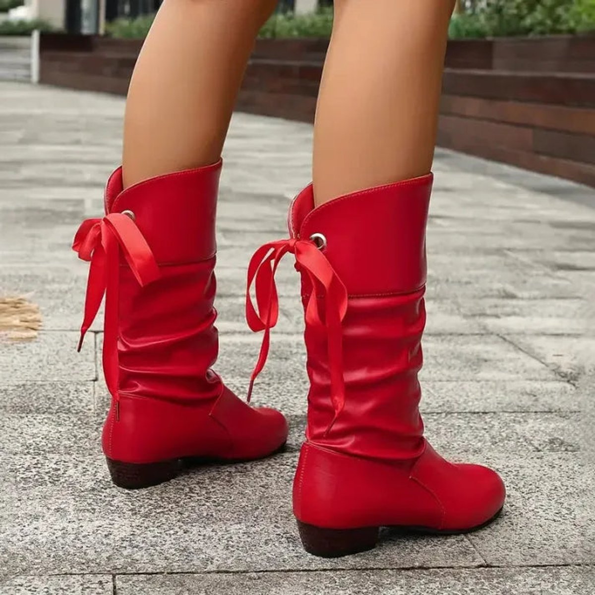 Dora | Ankle Boots Mid Calf Boots Booties Women Winter Fall Block Heel Lace Up