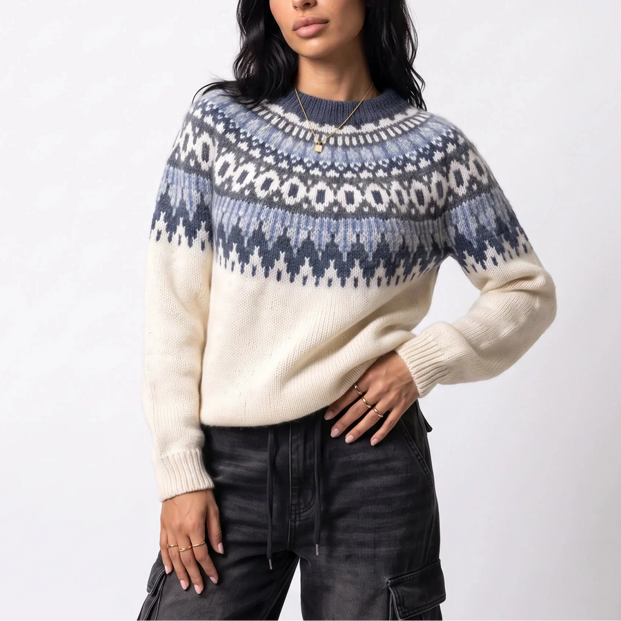 Briar | Blue Nordic Fair Isle Sweater for Women