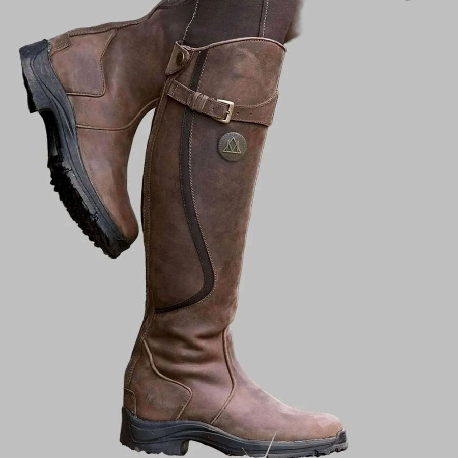 Liv | Knee High Boots, Riding Boots, Women, Leather, Buckle Strap, Full Grain, Equestrian, Tall,