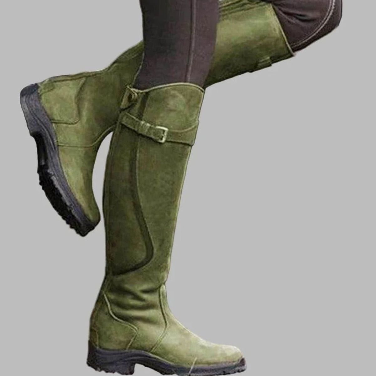 Liv | Knee High Boots, Riding Boots, Women, Leather, Buckle Strap, Full Grain, Equestrian, Tall,