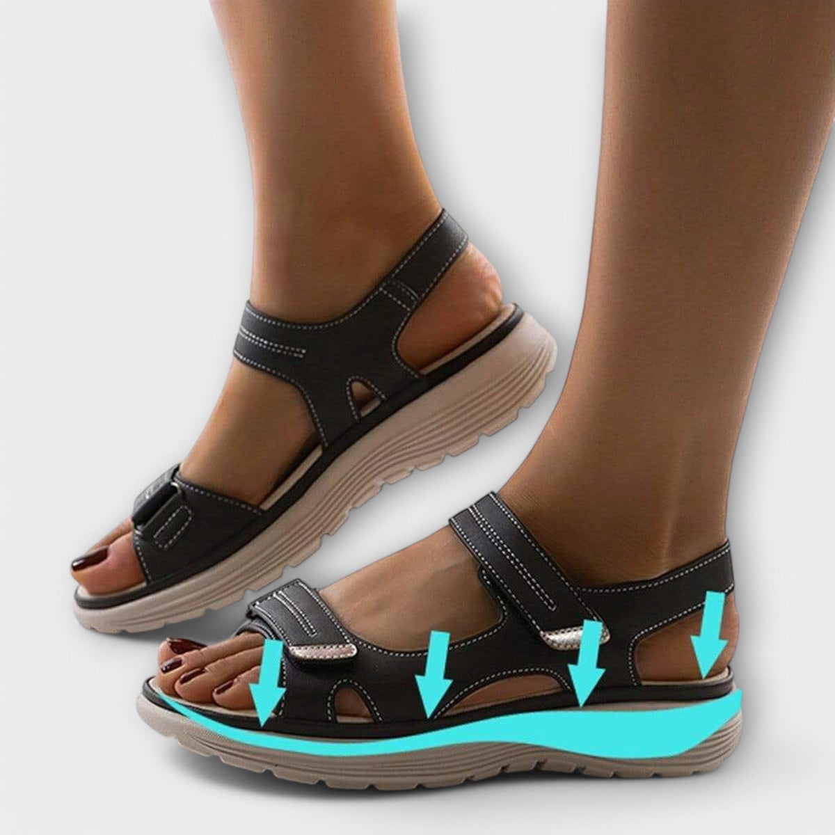 Comfortable Nally orthopedic sandals for women by Christine Brewer, featuring supportive design for bunions and everyday wear.