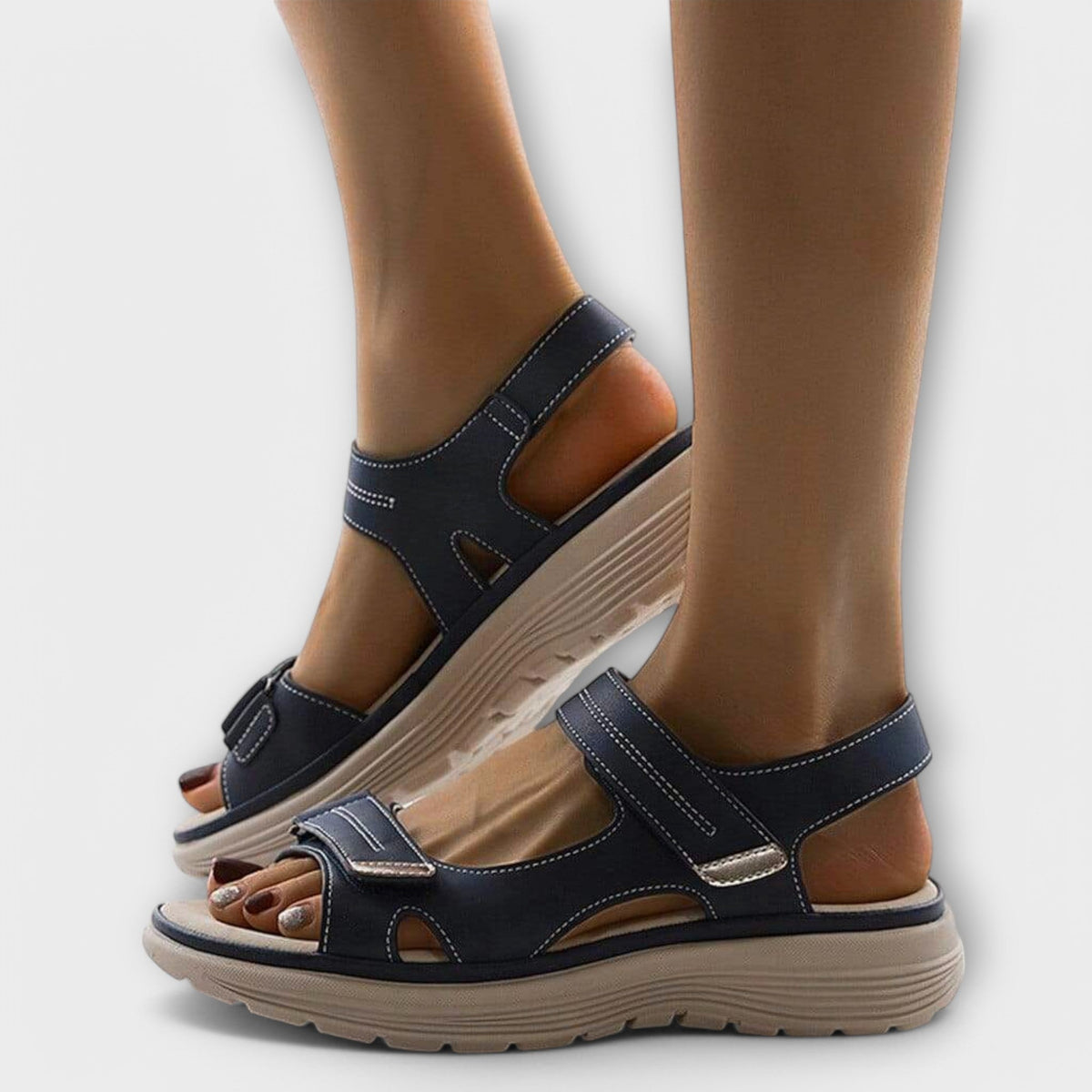 Nally orthopedic sandals for women by Christine Brewer, featuring supportive design and comfortable straps for bunions.