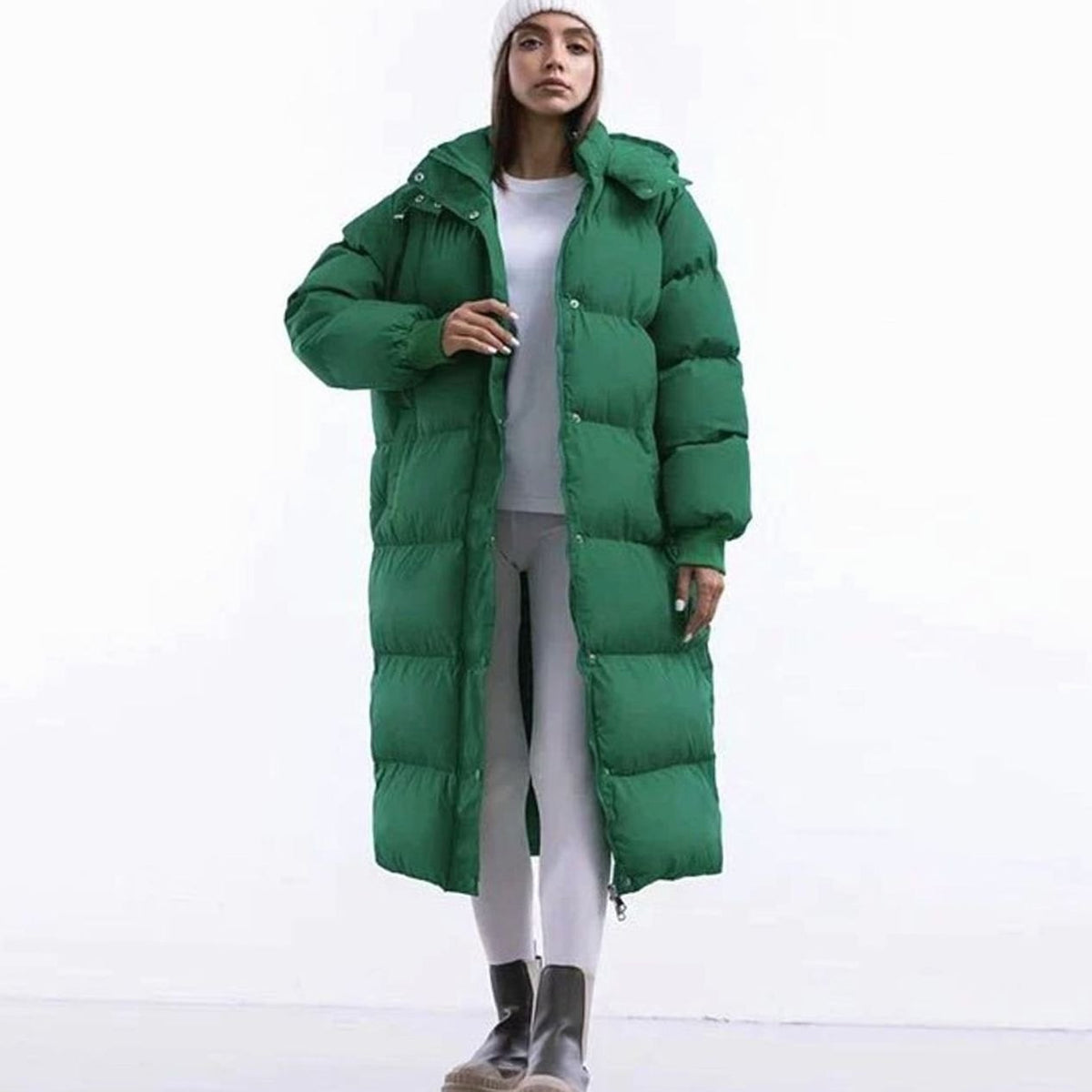 Frauke | Women's Long Winter Coat Hooded Oversized Quilted Thick Warm Winter