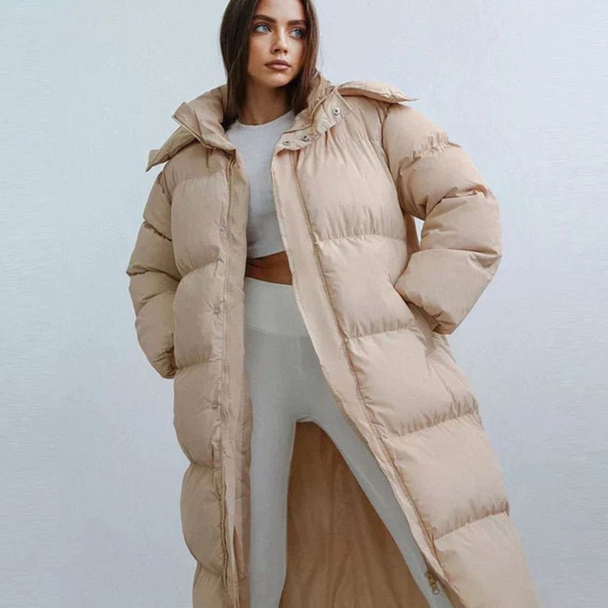 Frauke | Women's Long Winter Coat Hooded Oversized Quilted Thick Warm Winter