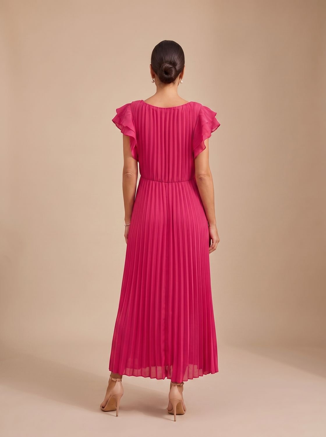 Harper | Wedding Guest Dress Maxi Dress Women Pleated Flutter Sleeve Formal Cocktail Evening Flowy