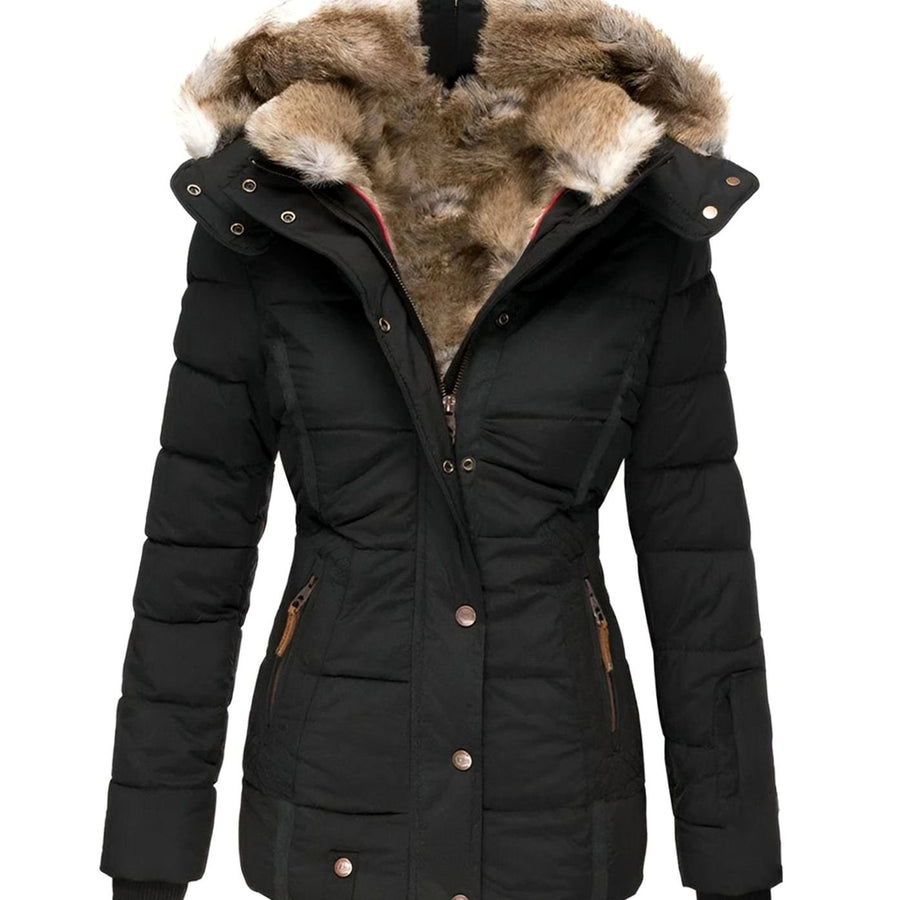 Oona | Women's Puffer Jacket Faux Fur Hood Quilted Thick Warm Winter