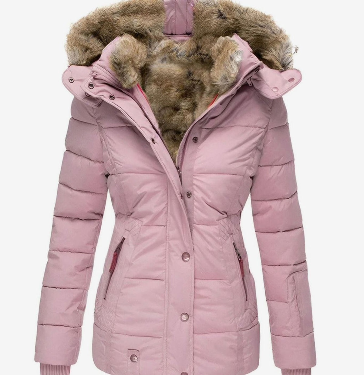 Oona | Women's Puffer Jacket Faux Fur Hood Quilted Thick Warm Winter